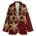 Golden Snowflake Print Women's Cotton Blazer