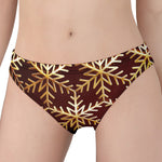 Golden Snowflake Print Women's Panties