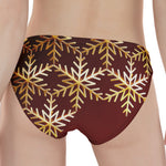Golden Snowflake Print Women's Panties