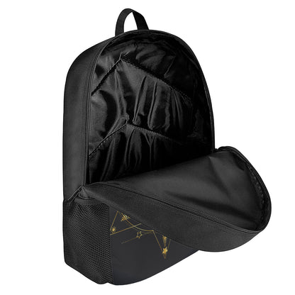 Golden Spiritual Bird Print 17 Inch Backpack