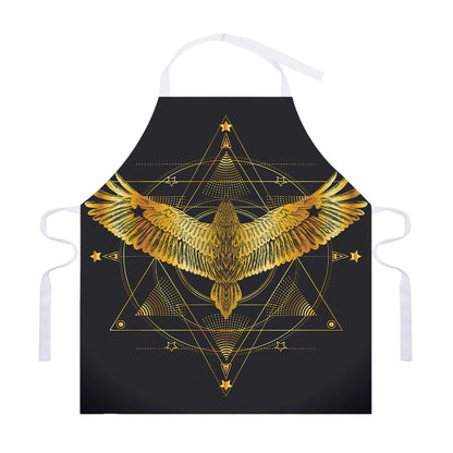 Golden Spiritual Bird Print Adjustable Apron