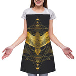 Golden Spiritual Bird Print Adjustable Apron