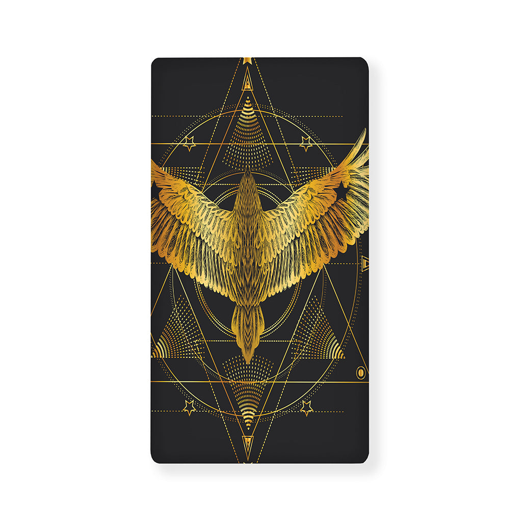 Golden Spiritual Bird Print Baby Crib Sheet