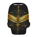 Golden Spiritual Bird Print Baby Seat Cover