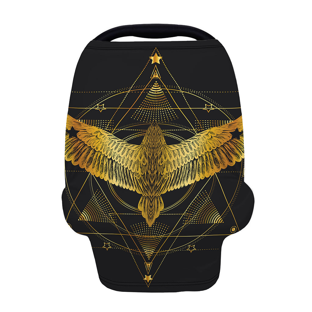 Golden Spiritual Bird Print Baby Seat Cover