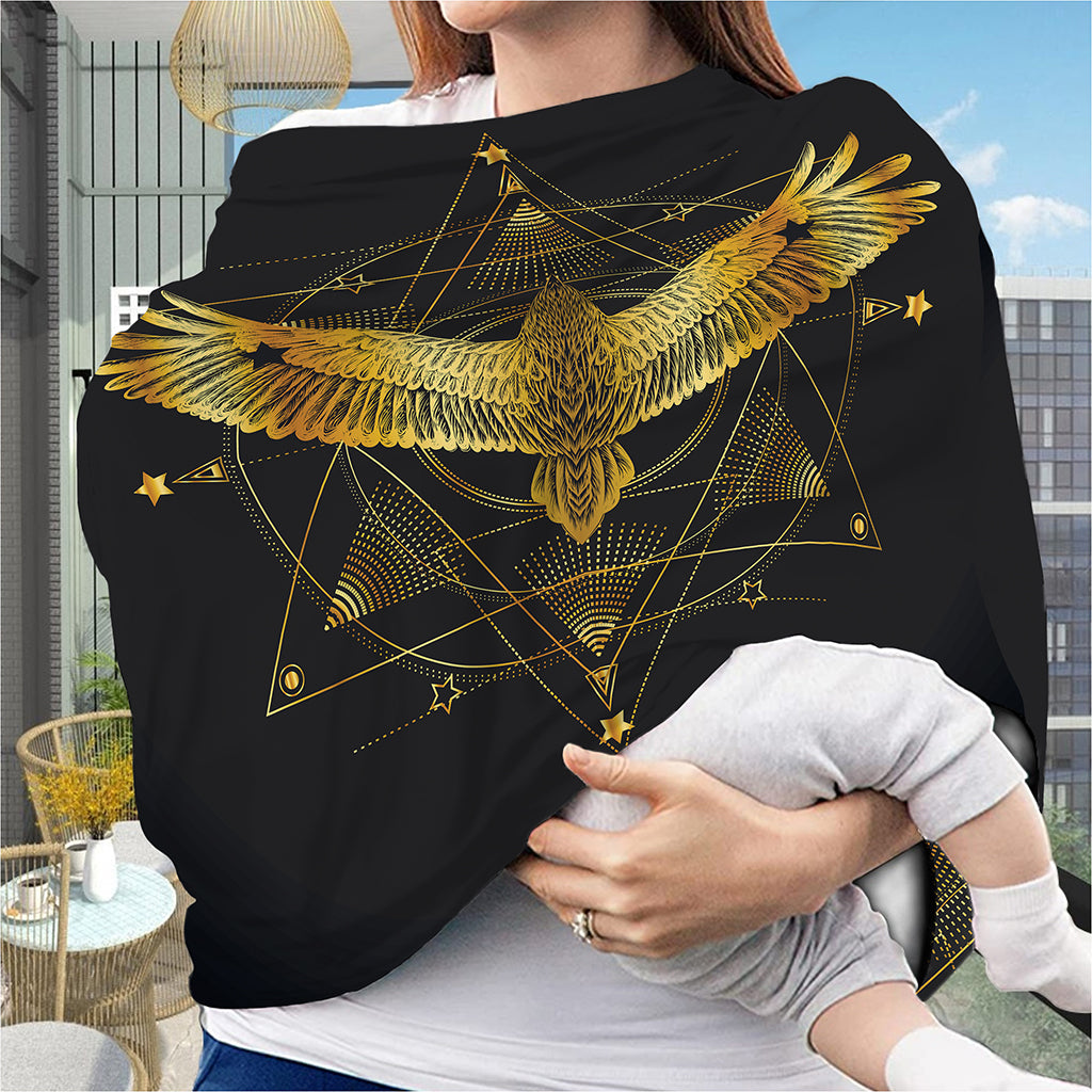 Golden Spiritual Bird Print Baby Seat Cover