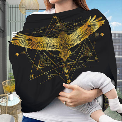 Golden Spiritual Bird Print Baby Seat Cover