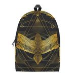 Golden Spiritual Bird Print Backpack