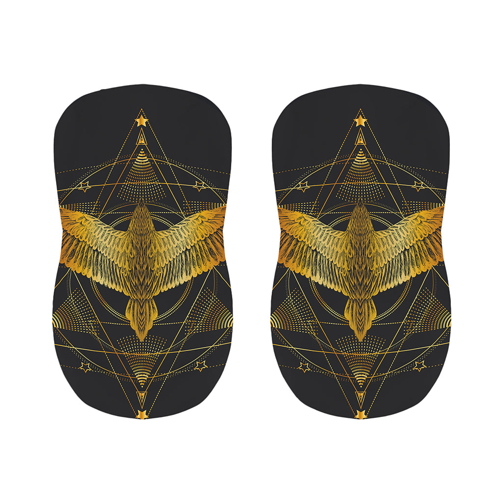 Golden Spiritual Bird Print Bar Stool Covers