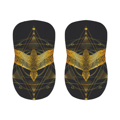 Golden Spiritual Bird Print Bar Stool Covers
