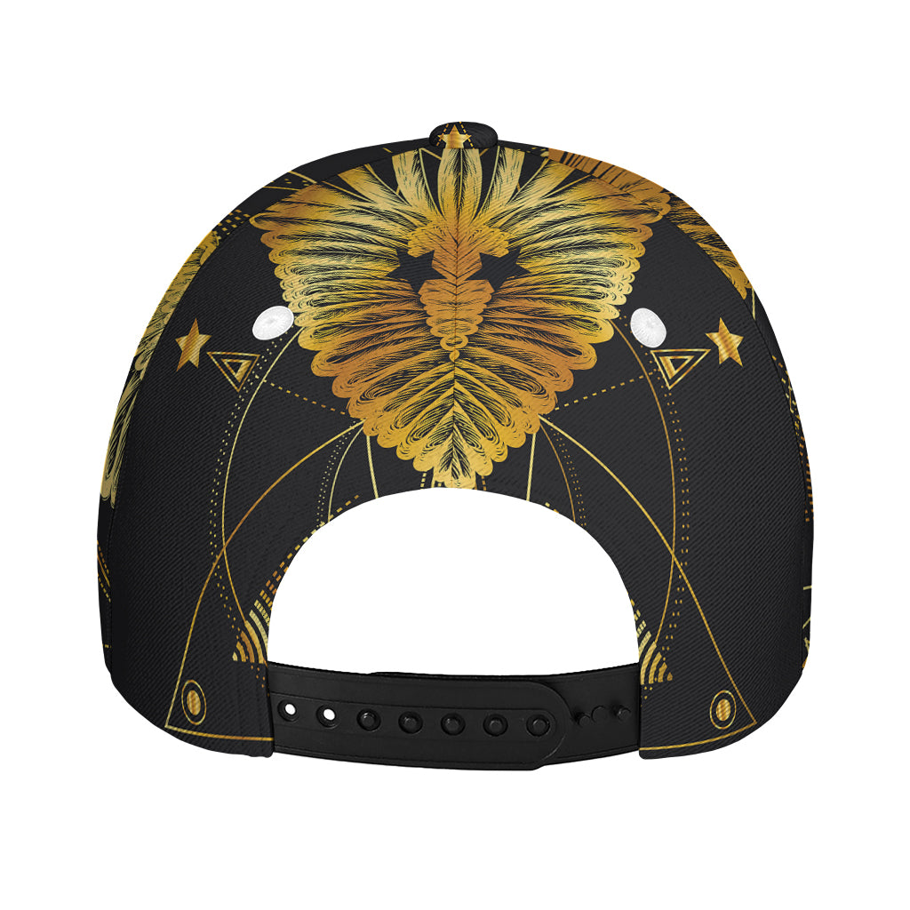 Golden Spiritual Bird Print Baseball Cap