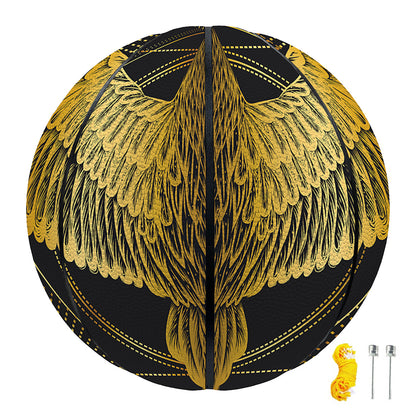 Golden Spiritual Bird Print Basketball