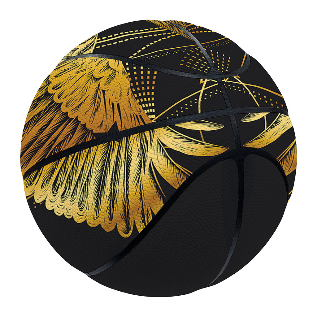Golden Spiritual Bird Print Basketball