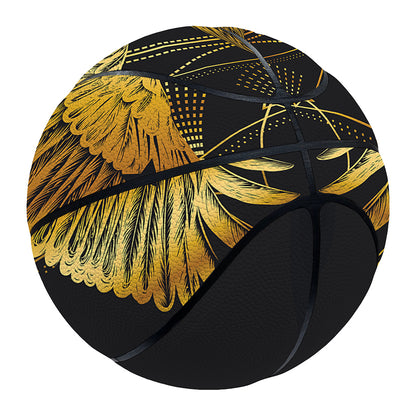 Golden Spiritual Bird Print Basketball