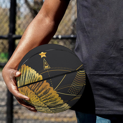Golden Spiritual Bird Print Basketball