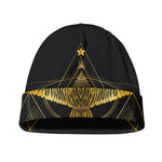 Golden Spiritual Bird Print Beanie