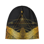 Golden Spiritual Bird Print Beanie