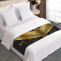 Golden Spiritual Bird Print Bed Runner