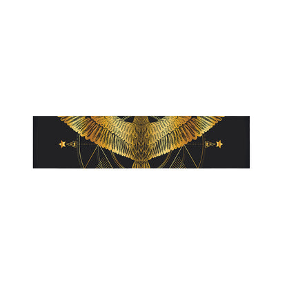 Golden Spiritual Bird Print Bed Runner