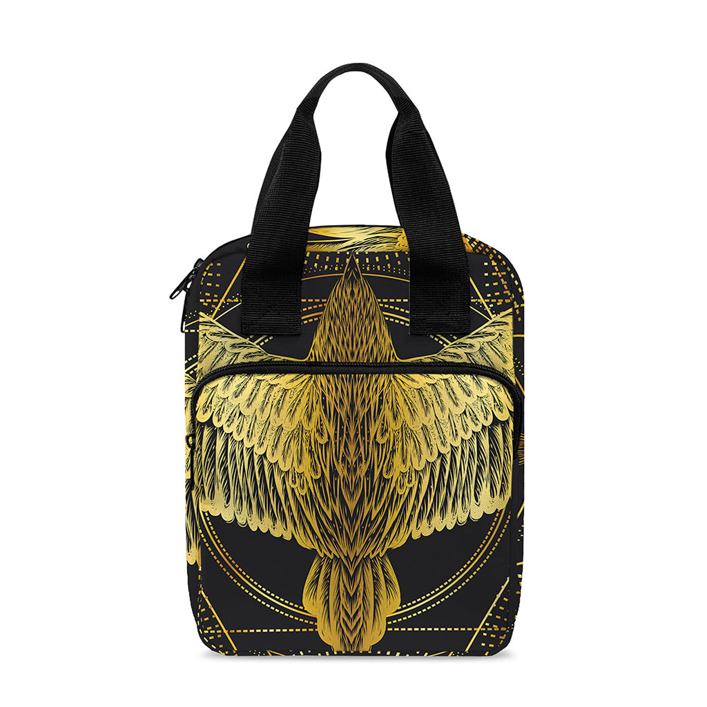 Golden Spiritual Bird Print Bible Tote Bag