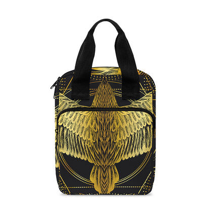 Golden Spiritual Bird Print Bible Tote Bag