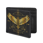 Golden Spiritual Bird Print Bifold Wallet