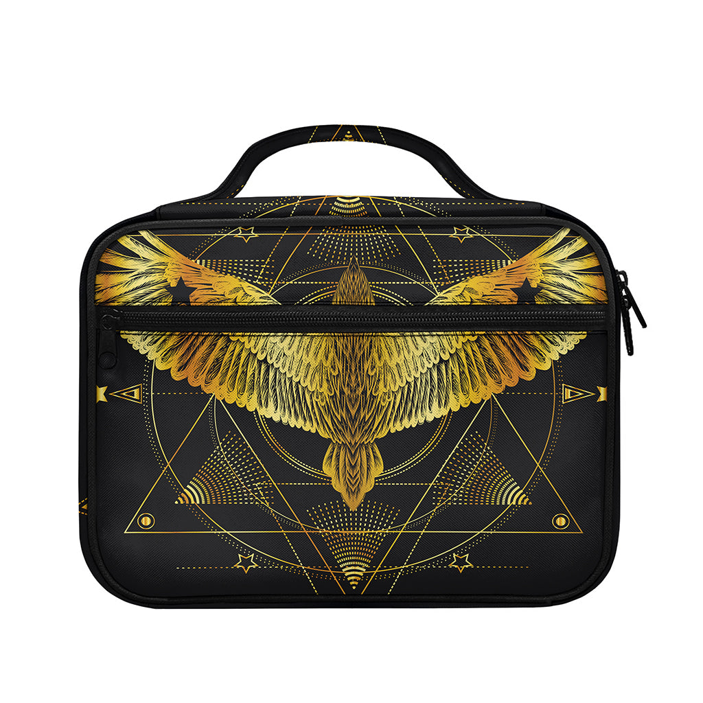 Golden Spiritual Bird Print Briefcase Bible Bag