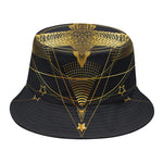 Golden Spiritual Bird Print Bucket Hat