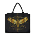 Golden Spiritual Bird Print Canvas Tote Bag