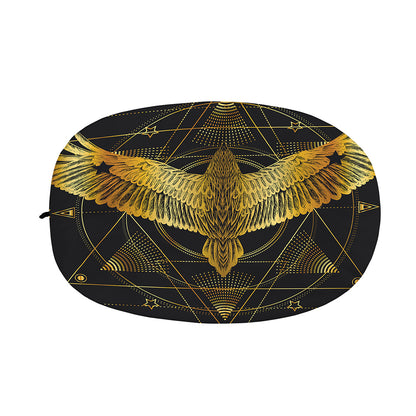 Golden Spiritual Bird Print Car Side Mirror Covers