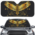 Golden Spiritual Bird Print Car Windshield Sun Shade