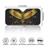 Golden Spiritual Bird Print Car Windshield Sun Shade