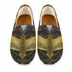 Golden Spiritual Bird Print Casual Shoes