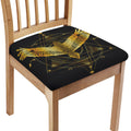 Golden Spiritual Bird Print Chair Cushion Cover
