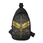 Golden Spiritual Bird Print Chest Bag