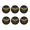 Golden Spiritual Bird Print Coaster Set
