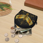 Golden Spiritual Bird Print Coin Purse