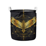 Golden Spiritual Bird Print Collapsible Laundry Basket