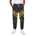 Golden Spiritual Bird Print Cotton Sweatpants