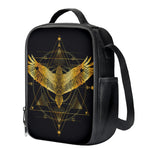 Golden Spiritual Bird Print Crossbody Lunch Bag