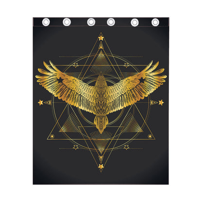 Golden Spiritual Bird Print Curtain