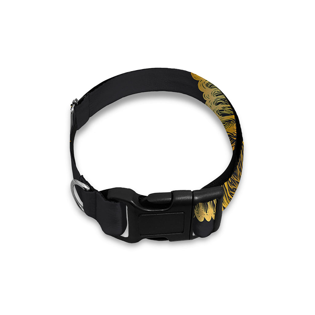 Golden Spiritual Bird Print Dog Collar