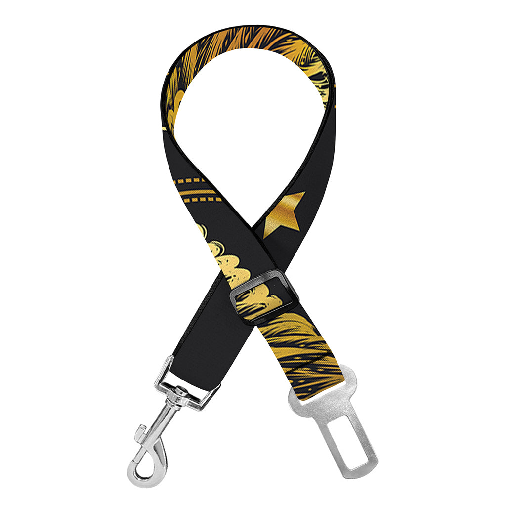 Golden Spiritual Bird Print Dog Seat Belt