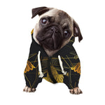 Golden Spiritual Bird Print Dog Zip Up Hoodie