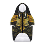 Golden Spiritual Bird Print Dog Zip Up Hoodie