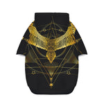 Golden Spiritual Bird Print Dog Zip Up Hoodie