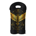 Golden Spiritual Bird Print Double Neoprene Wine Tote