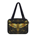 Golden Spiritual Bird Print Double Strap Bible Bag