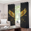 Golden Spiritual Bird Print Extra Wide Grommet Curtains