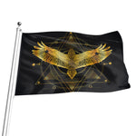 Golden Spiritual Bird Print Flag